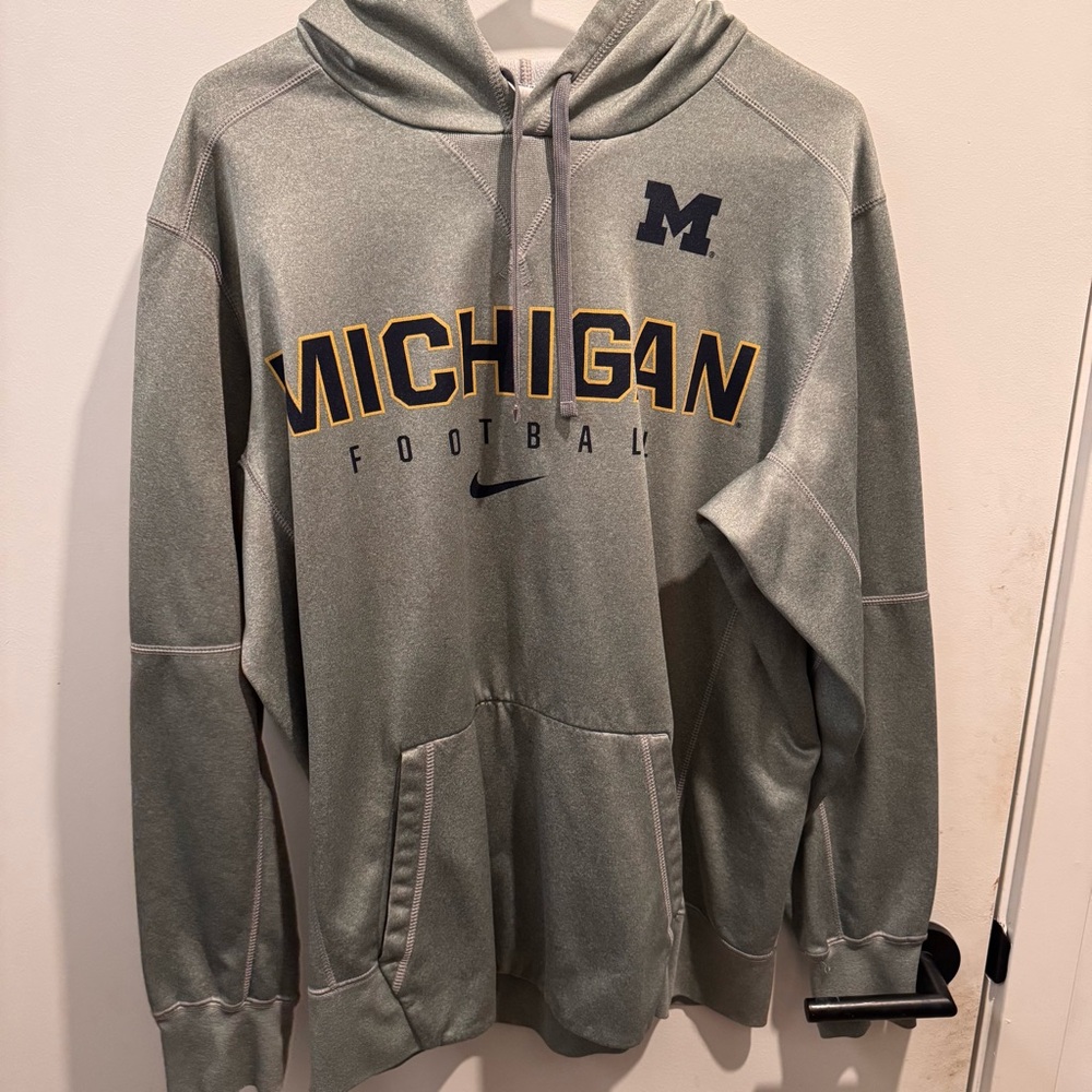 Michigan Football Men's Gray Hoodie